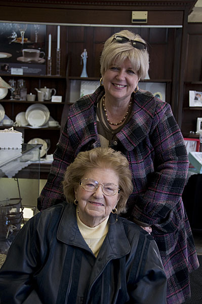 older mom and daughter