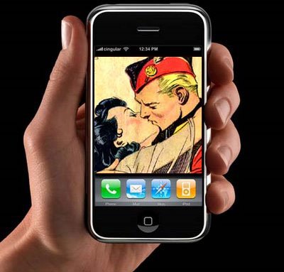 It's love! It's his iPhone.
