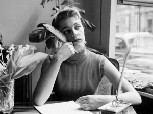 woman pondering writing