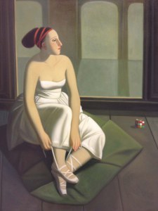 Painting titled 'The ballerina' by Iraqi artist Afeefa al-Aiby from the exposition Arab Culture in the Diaspora.