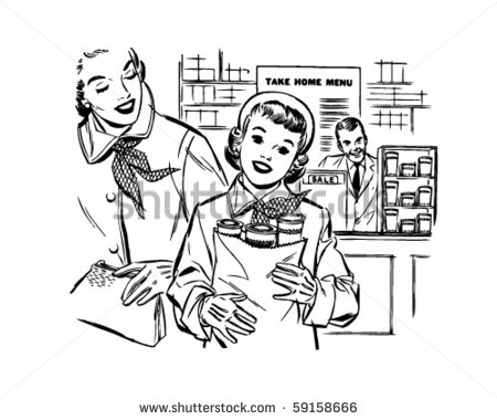 Mom and daughter shopping