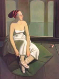 Painting titled 'The ballerina' by Iraqi artist Afeefa al-Aiby from the exposition Arab Culture in the Diaspora.